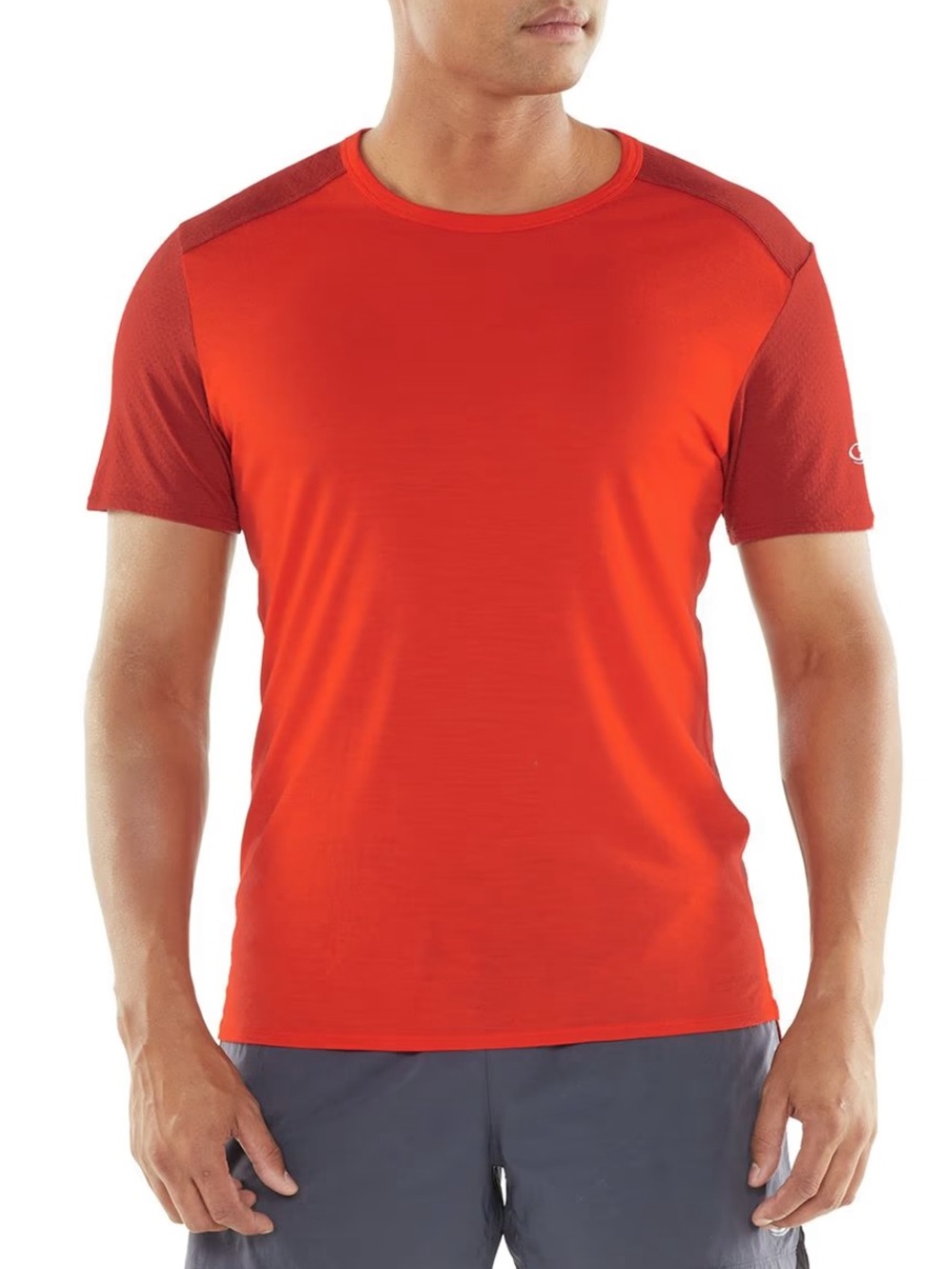 Icebreaker Merino Cool-Lite Amplify Short-Sleeve Crewe Shirt Red Lightweight-L
